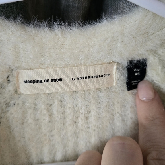 ANTHROPOLOGIE Sleeping On Snow Northbound Cardigan Sweater XS Ivory - Picture 3 of 4